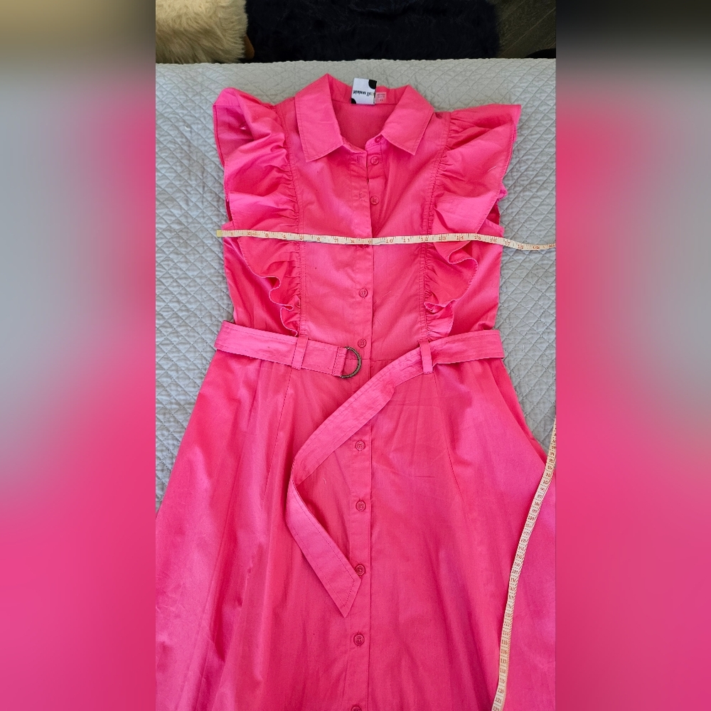 Pink Ruffled Button-Down Dress - Picture 12 of 15